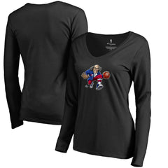 Philadelphia 76ers Women's Midnight Mascot Long Sleeve V-Neck T-Shirt - Black online