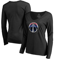 Washington Wizards Women's Midnight Mascot Long Sleeve V-Neck T-Shirt - Black for sale