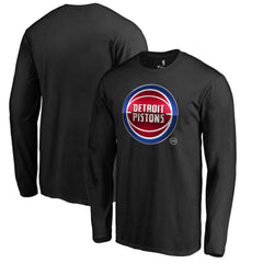 Detroit Pistons Midnight Mascot Long Sleeve T-Shirt sale - Black shop