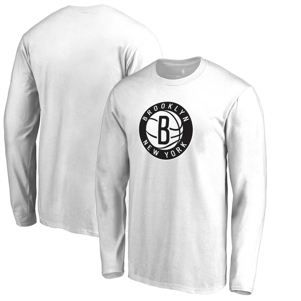 Brooklyn Nets Alternate Logo Long Sleeve T-Shirt - White on sale