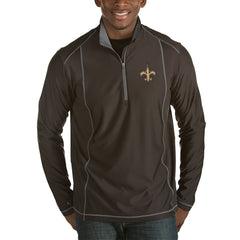 New Orleans Saints Antigua Tempo Half-Zip Pullover Jacket - Heather Black sale
