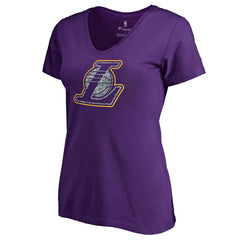 Los Angeles Lakers Women's Static Logo V-Neck T-Shirt - Purple cheap