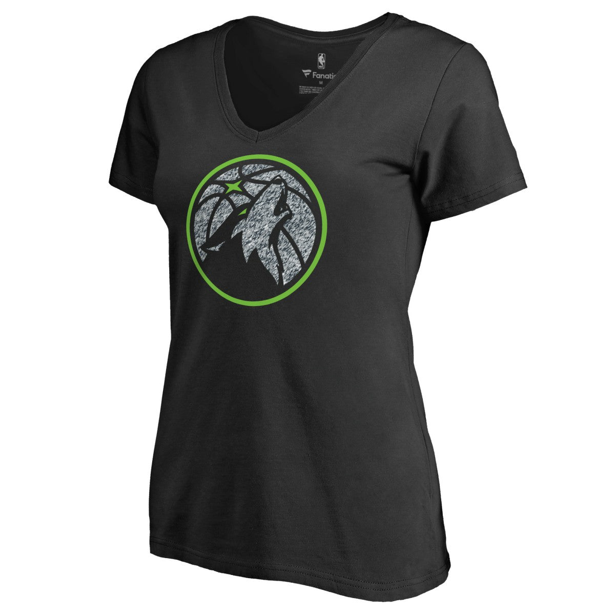 Minnesota Timberwolves Women's Static Logo V-Neck T-Shirt - Black on sale