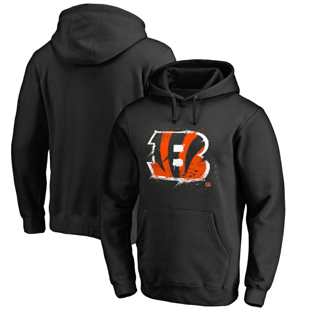 Cincinnati Bengals Splatter Logo Pullover Hoodie - Black sale