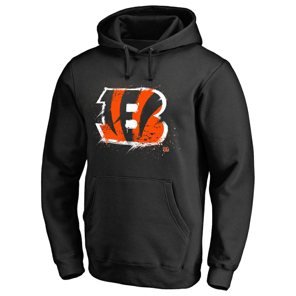Cincinnati Bengals Splatter Logo Pullover Hoodie - Black sale