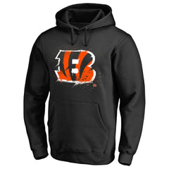 Cincinnati Bengals Splatter Logo Pullover Hoodie - Black sale