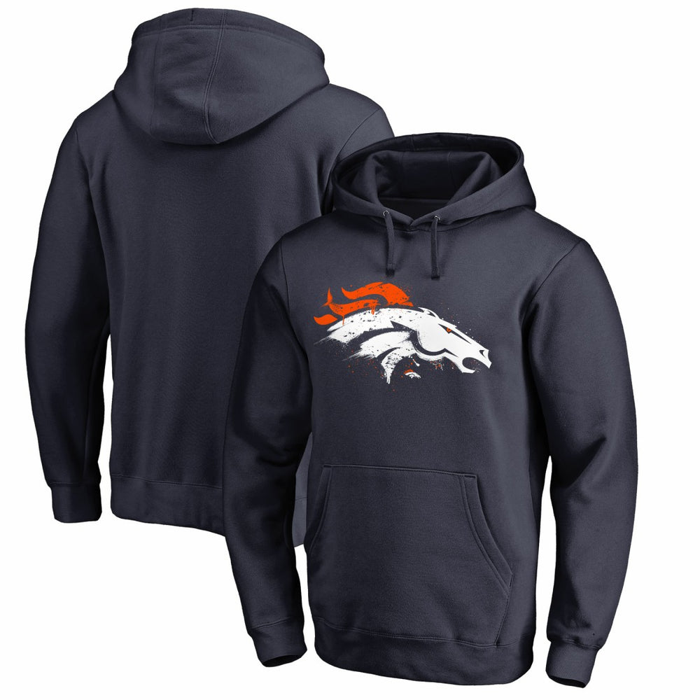 Denver Broncos Splatter Logo Pullover Hoodie - Navy for sale