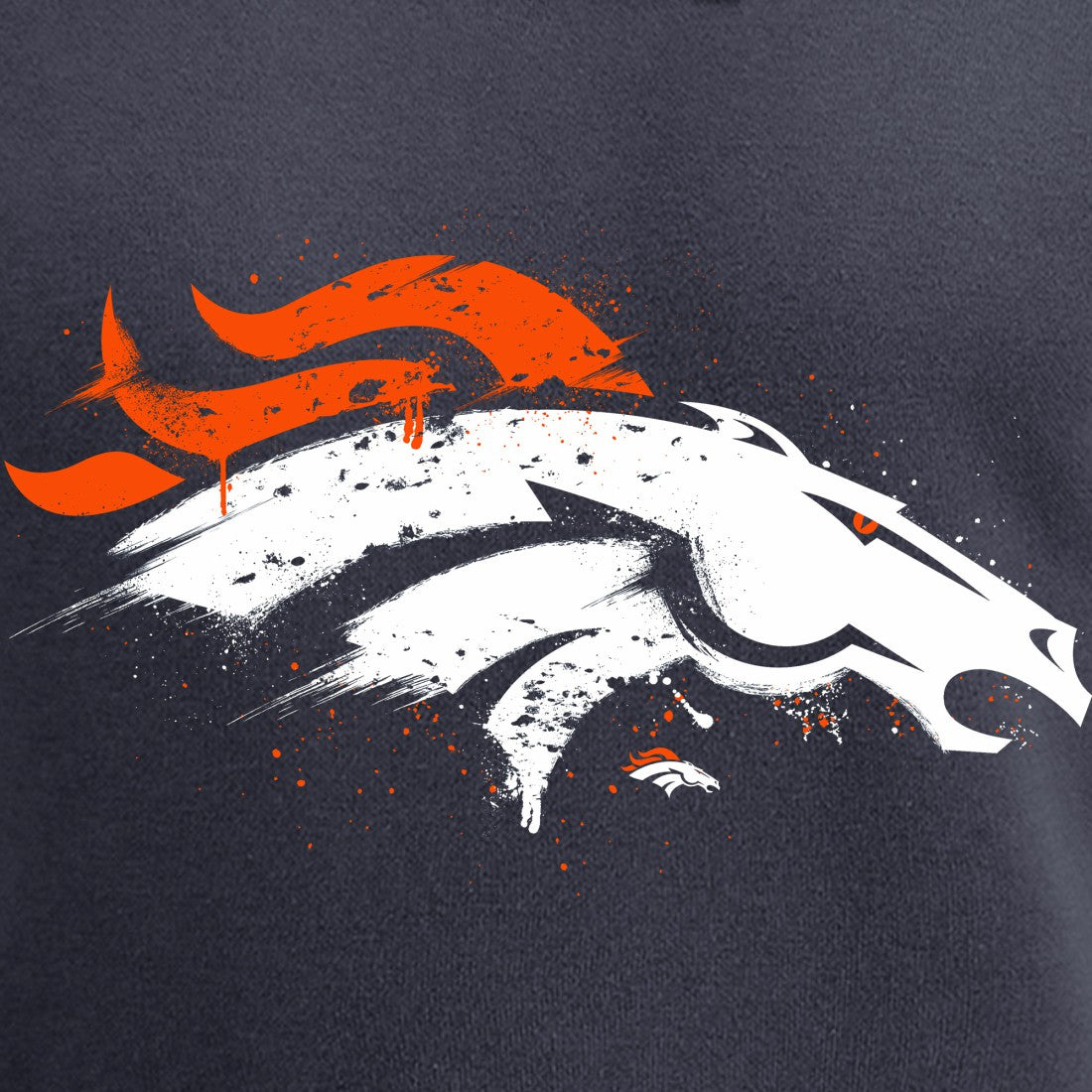 Denver Broncos Splatter Logo Pullover Hoodie - Navy for sale