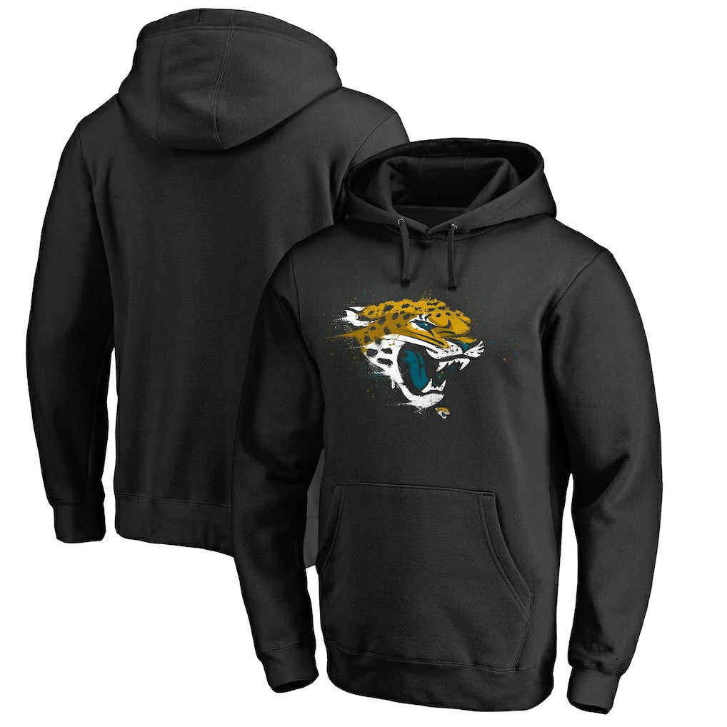 Jacksonville Jaguars Splatter Logo Pullover Hoodie - Black outlet