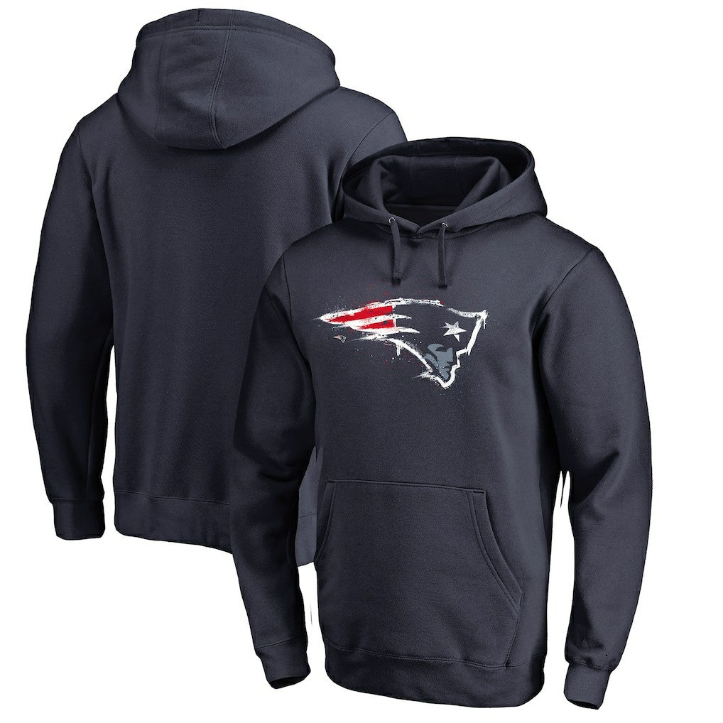 New England Patriots Splatter Logo Pullover Hoodie - Navy sale