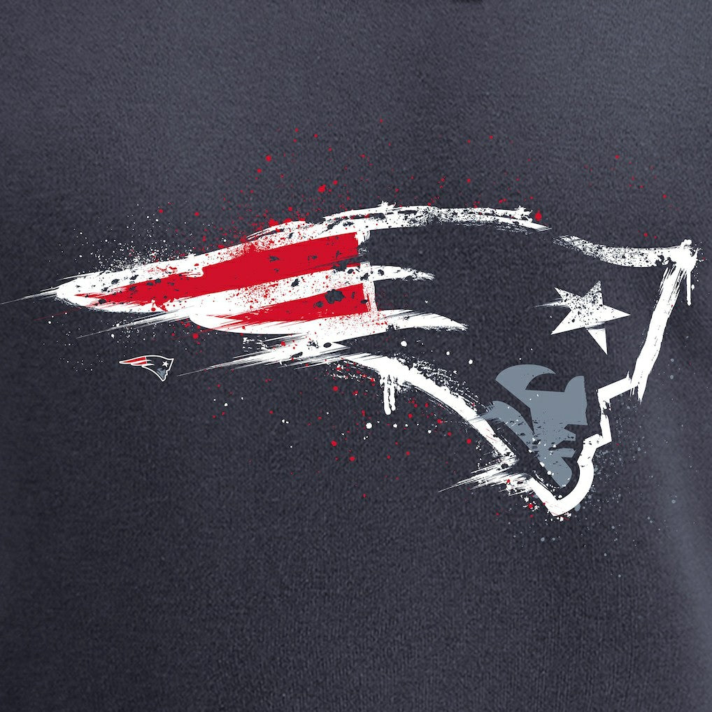 New England Patriots Splatter Logo Pullover Hoodie - Navy sale