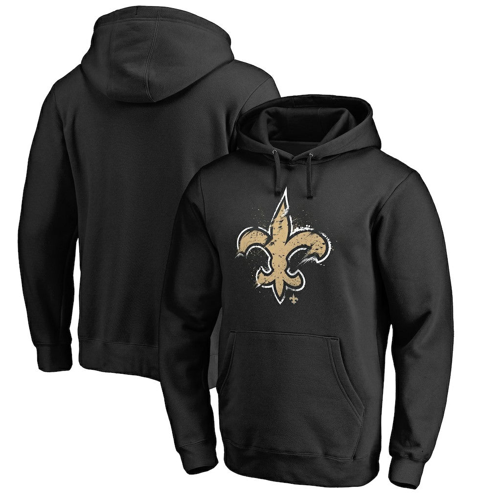 New Orleans Saints Splatter Logo Pullover Hoodie - Black sale