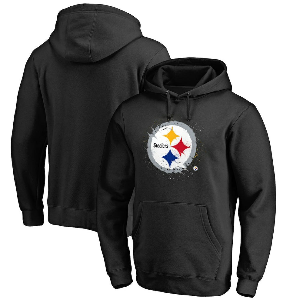 Pittsburgh Steelers Splatter Logo Pullover Hoodie - Black for sale