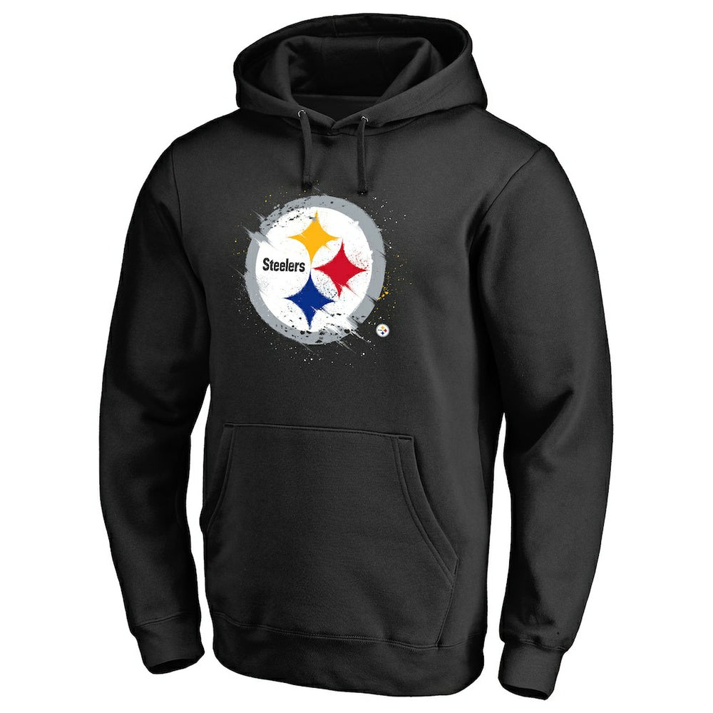 Pittsburgh Steelers Splatter Logo Pullover Hoodie - Black for sale
