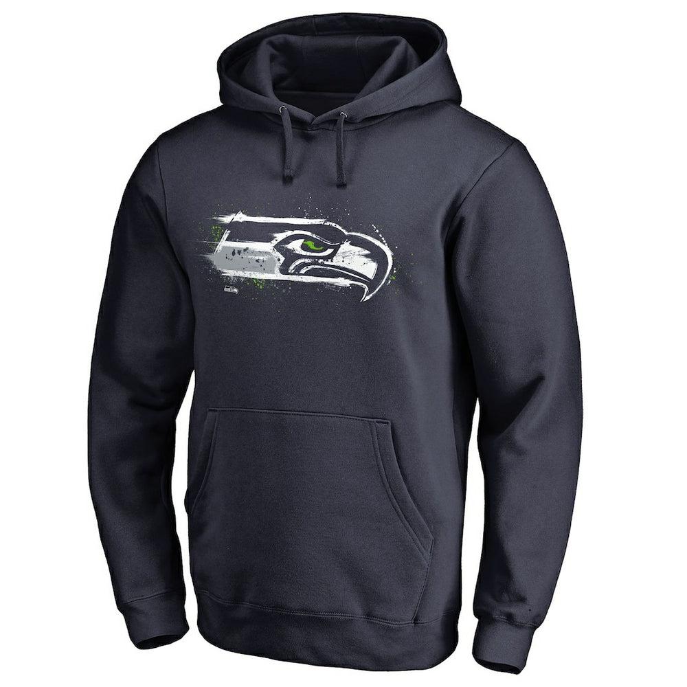 Seattle Seahawks Splatter Logo Pullover Hoodie - College Navy outlet