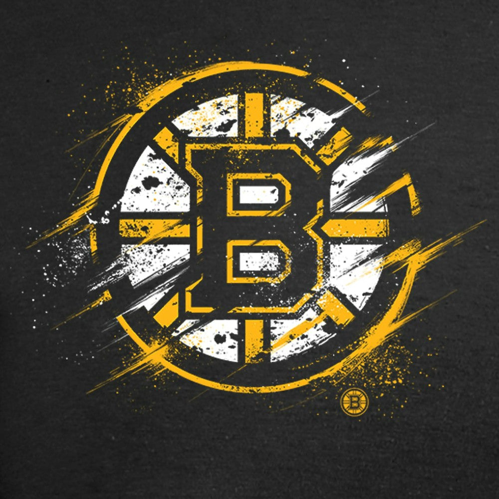 Boston Bruins Splatter Logo T-Shirt - Black T-shirts
