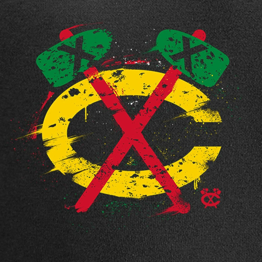 Chicago Blackhawks Splatter Logo T-Shirt - Black T-shirts