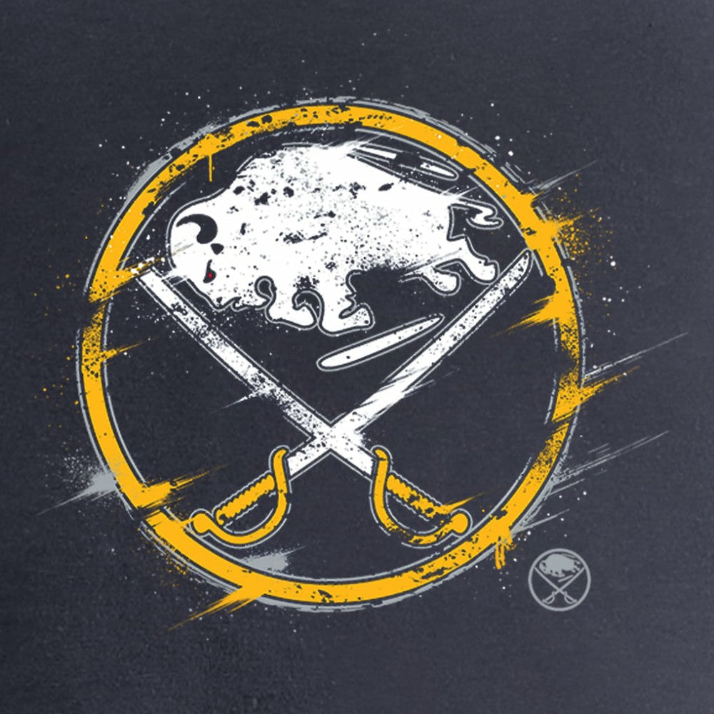 Buffalo Sabres Women's Splatter Logo V-Neck T-Shirt - Navy T-shirts