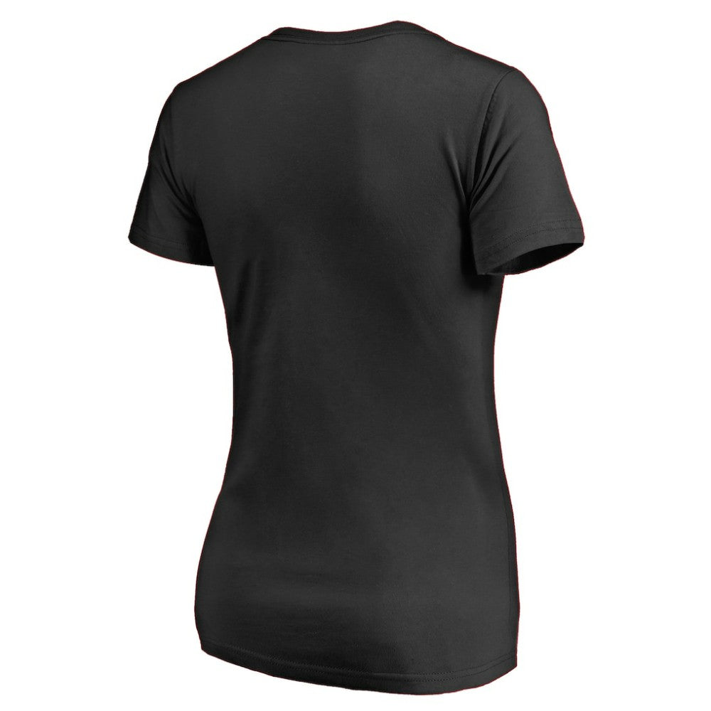Chicago Blackhawks Women's Splatter Logo V-Neck T-Shirt - Black T-shirts