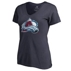 Colorado Avalanche Women's Splatter Logo V-Neck T-Shirt - Navy T-shirts