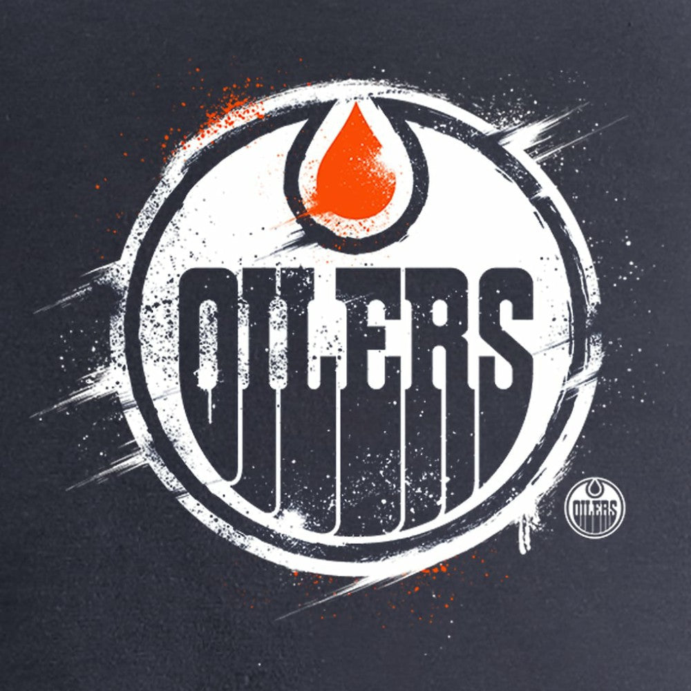 Edmonton Oilers Women's Splatter Logo V-Neck T-Shirt - Navy T-shirts