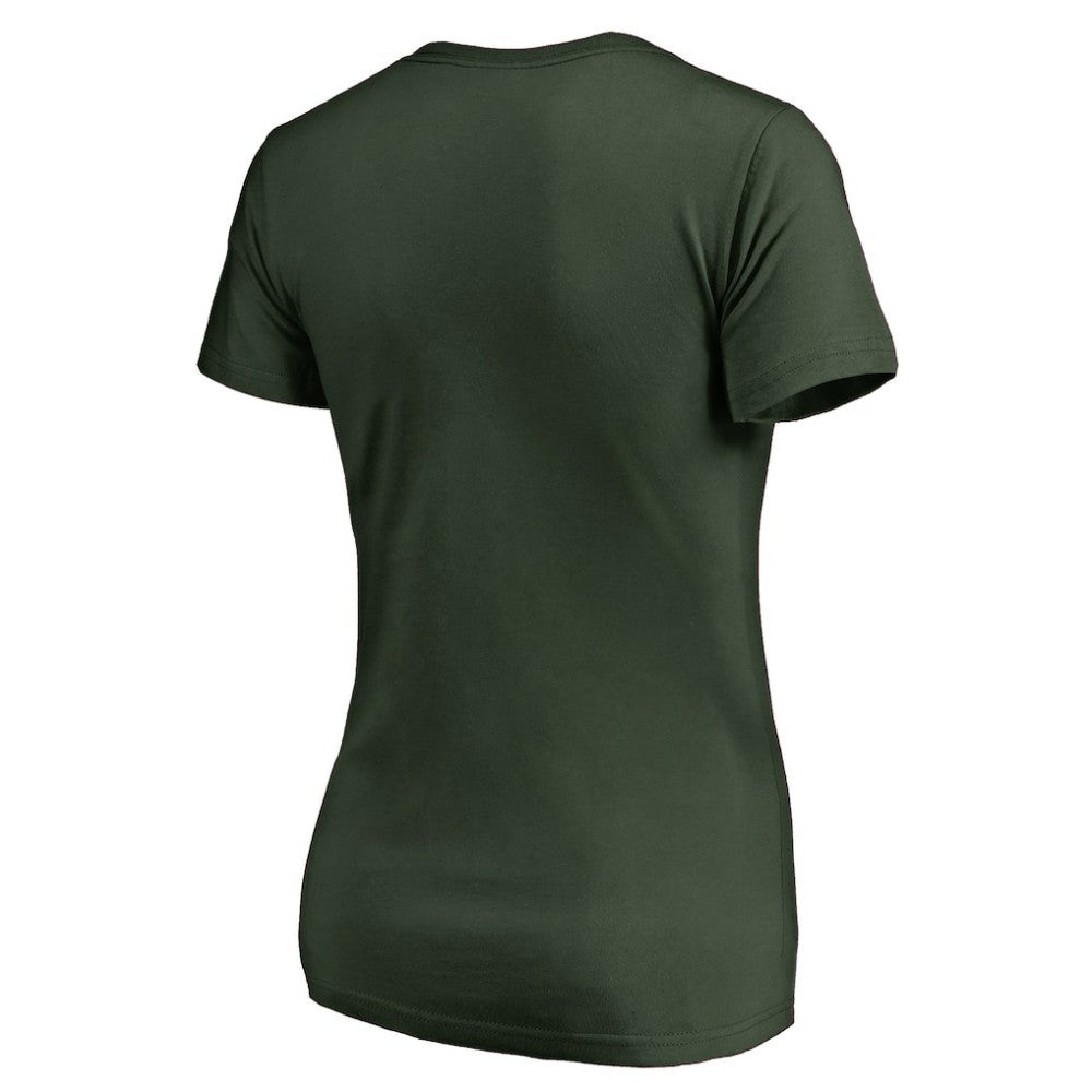 Minnesota Wild Women's Splatter Logo V-Neck T-Shirt - Green T-shirts