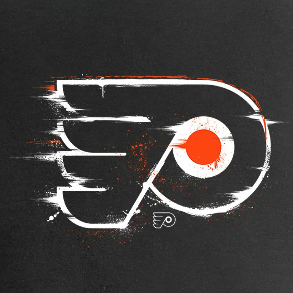 Philadelphia Flyers Women's Splatter Logo V-Neck T-Shirt - Black T-shirts
