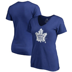 Toronto Maple Leafs Women's Splatter Logo V-Neck T-Shirt - Royal T-shirts