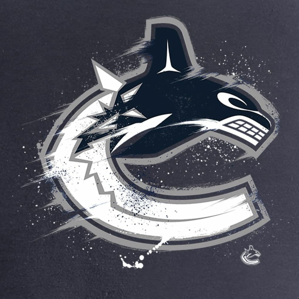 Vancouver Canucks Women's Splatter Logo V-Neck T-Shirt - Navy T-shirts