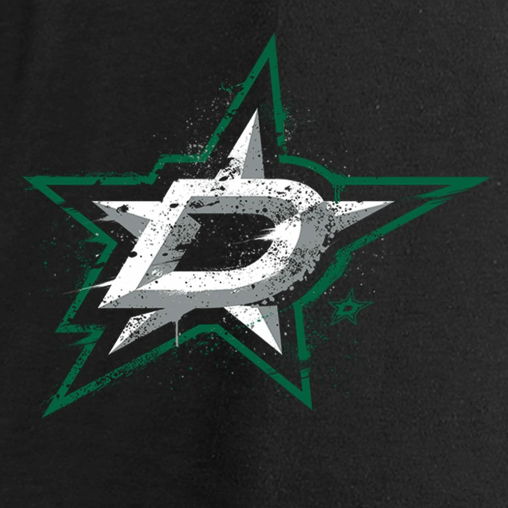 Dallas Stars Women's Splatter Logo V-Neck Long Sleeve T-Shirt - Black T-shirts