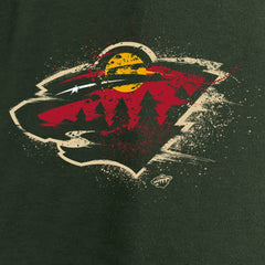 Minnesota Wild Women's Splatter Logo V-Neck Long Sleeve T-Shirt - Green T-shirts