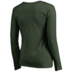 Minnesota Wild Women's Splatter Logo V-Neck Long Sleeve T-Shirt - Green T-shirts