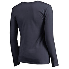 Nashville Predators Women's Splatter Logo V-Neck Long Sleeve T-Shirt - Navy T-shirts