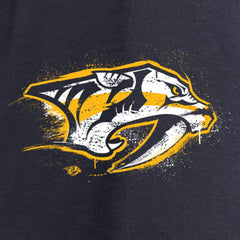Nashville Predators Women's Splatter Logo V-Neck Long Sleeve T-Shirt - Navy T-shirts