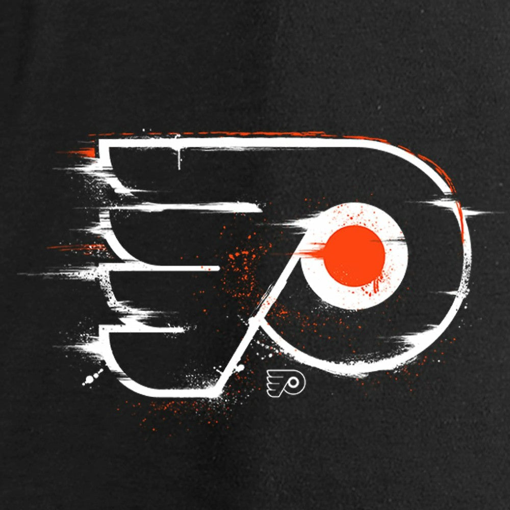 Philadelphia Flyers Women's Splatter Logo V-Neck Long Sleeve T-Shirt - Black T-shirts
