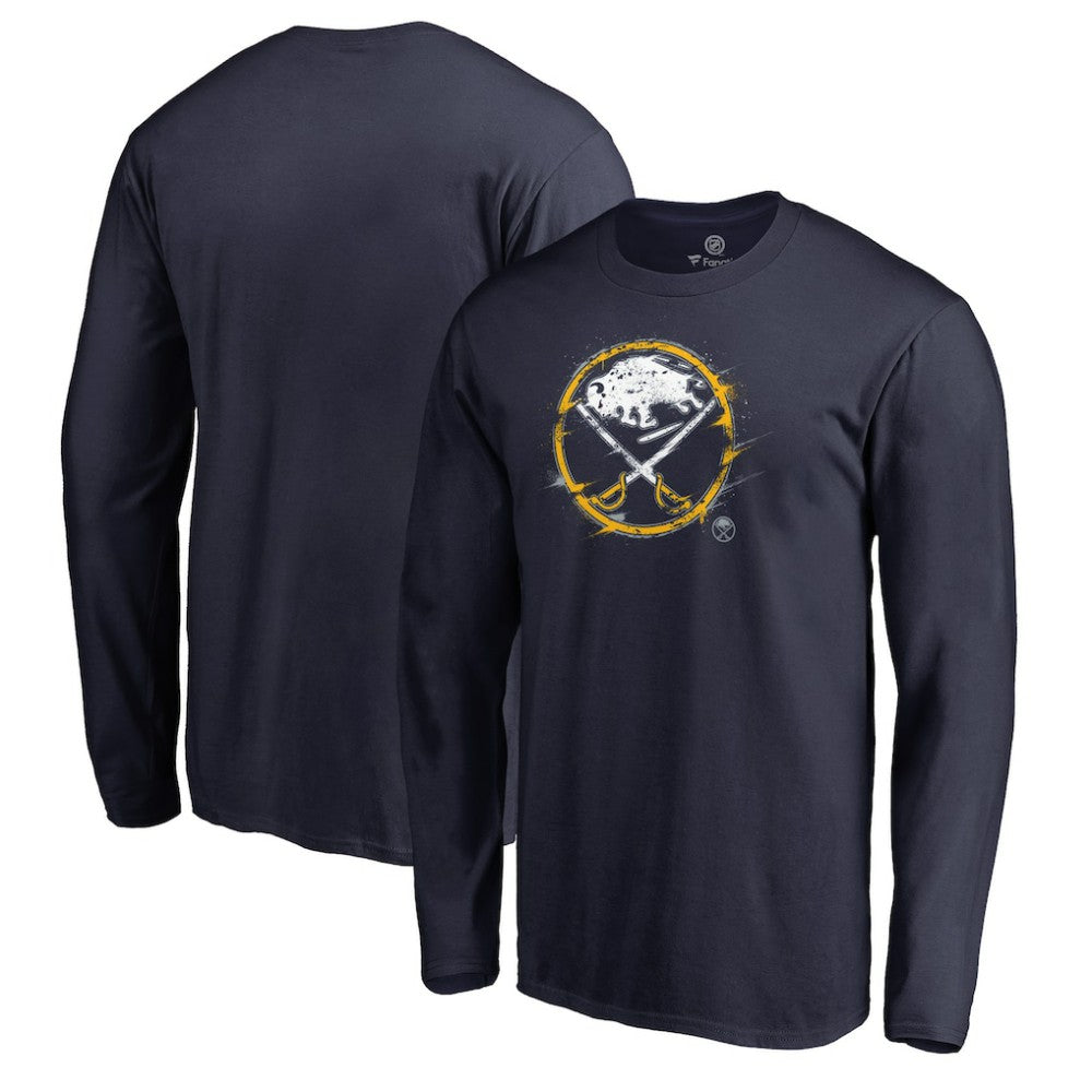 Buffalo Sabres Splatter Logo Long Sleeve T-Shirt - Navy T-shirts