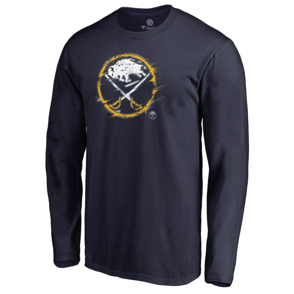 Buffalo Sabres Splatter Logo Long Sleeve T-Shirt - Navy T-shirts