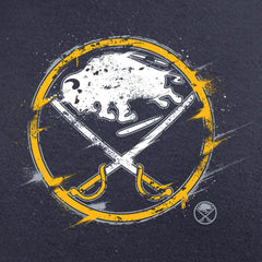 Buffalo Sabres Splatter Logo Long Sleeve T-Shirt - Navy T-shirts