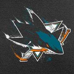 San Jose Sharks Splatter Logo Long Sleeve T-Shirt - Black T-shirts