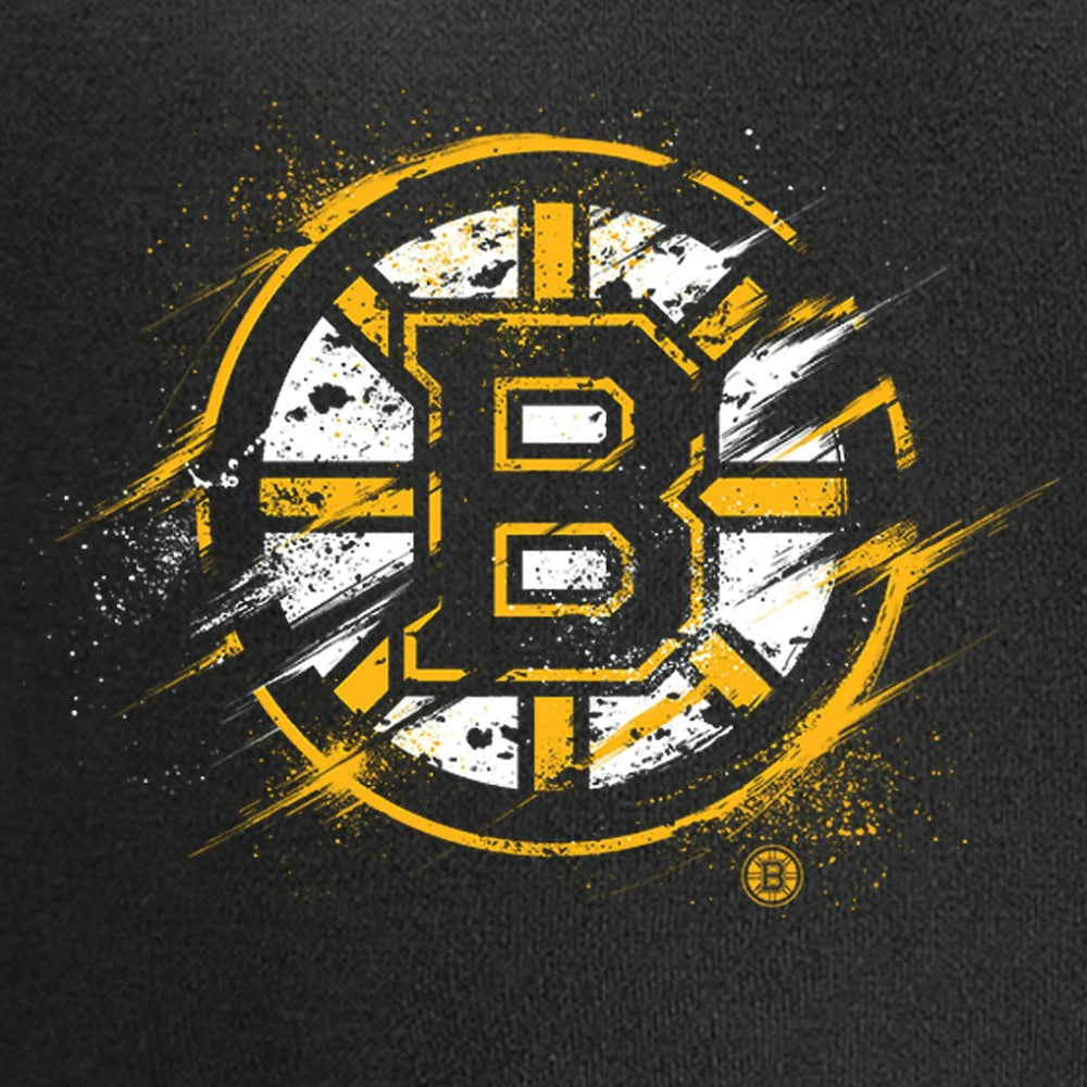 Boston Bruins Splatter Logo Pullover Hoodie - Black Hoodies