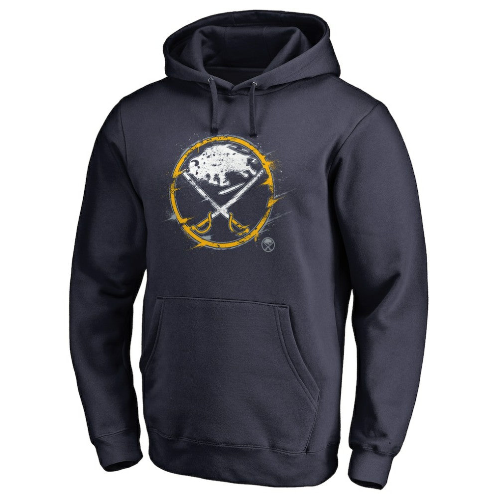 Buffalo Sabres Splatter Logo Pullover Hoodie - Navy Hoodies