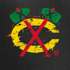 Chicago Blackhawks Splatter Logo Pullover Hoodie - Black Hoodies