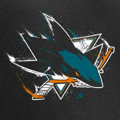 San Jose Sharks Splatter Logo Pullover Hoodie - Black Hoodies