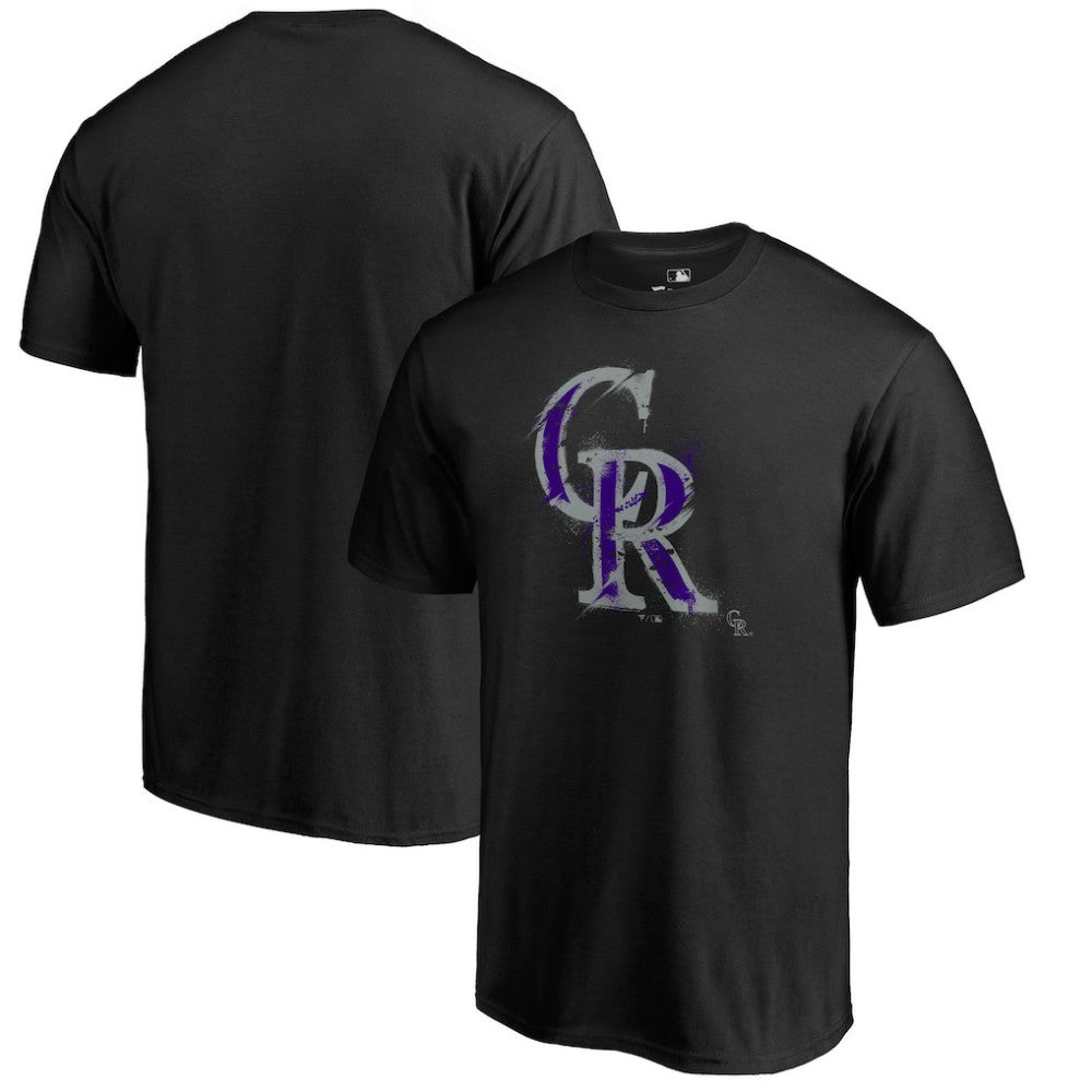Colorado Rockies Splatter Logo T-Shirt Black