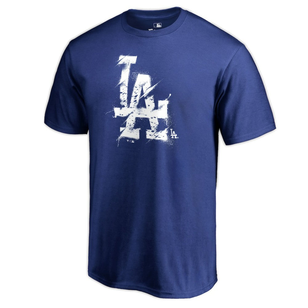 Los Angeles Dodgers Splatter Logo T-Shirt Royal