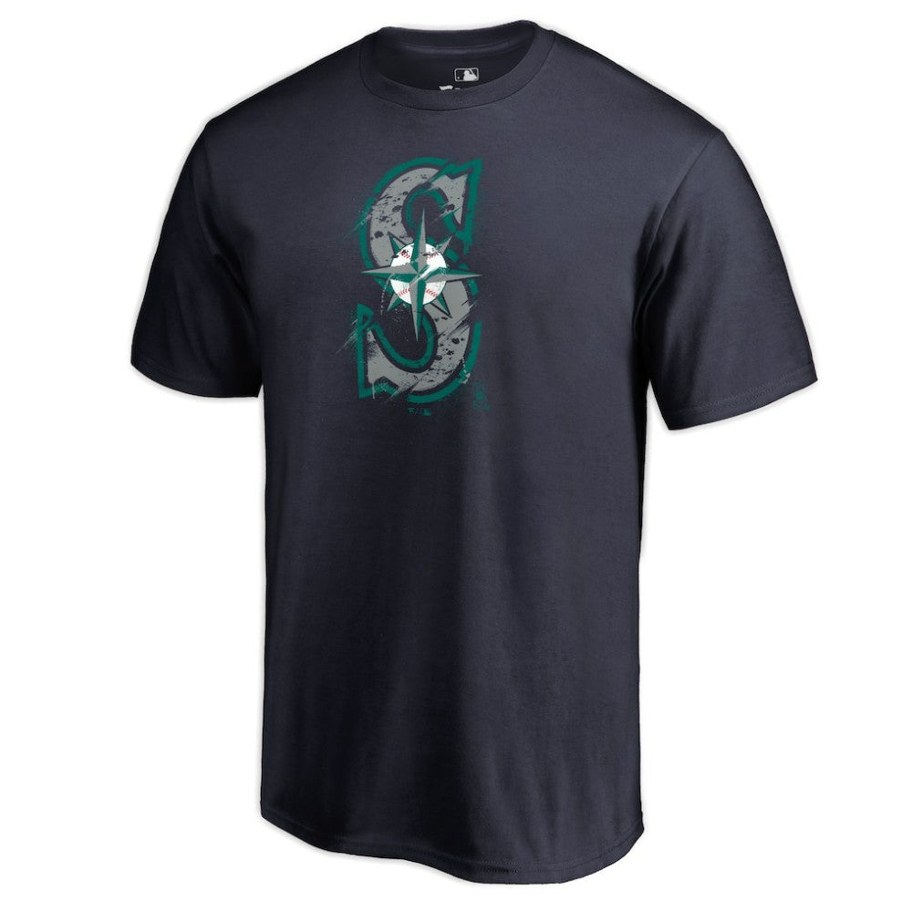 Seattle Mariners Splatter Logo T-Shirt Navy