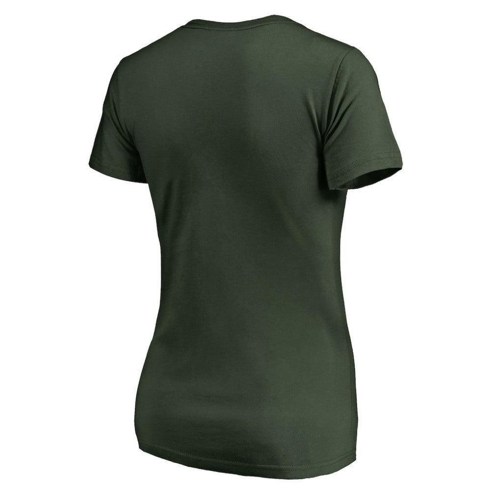 Athletics Women's Splatter Logo V-Neck T-Shirt Green