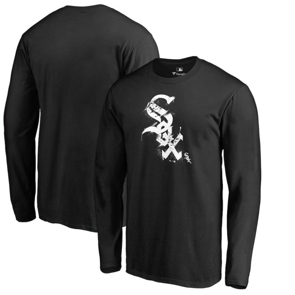 Chicago White Sox Splatter Logo Long Sleeve T-Shirt Black
