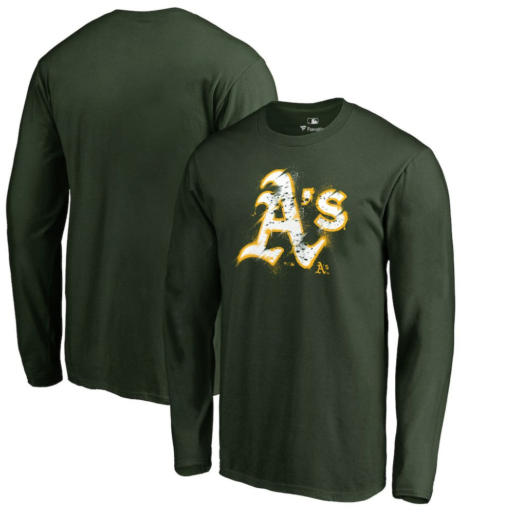 Athletics Splatter Logo Long Sleeve T-Shirt Green