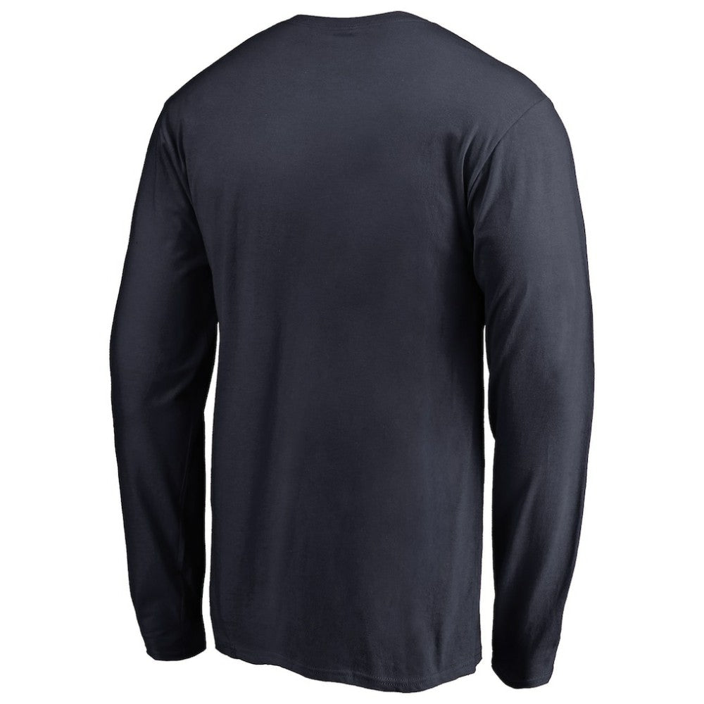 Seattle Mariners Splatter Logo Long Sleeve T-Shirt Navy